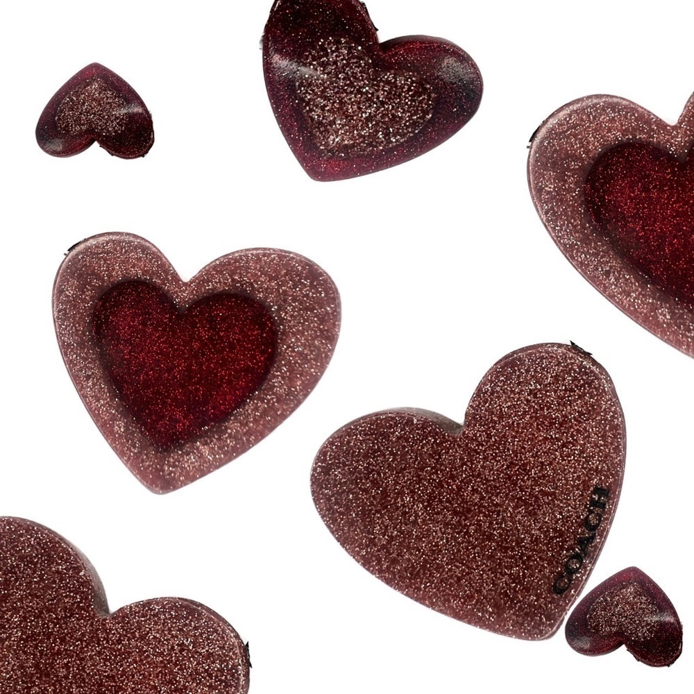 Coach Heart Resin Dangle Valentine Keychain Charm Fob NWT F40683 - Picture 6 of 7